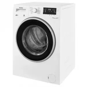 White washing machine with fast spin